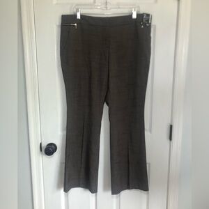 NWT NY & CO 7th Avenue Runway Fit Slim Flare Brown Pant 16Petite